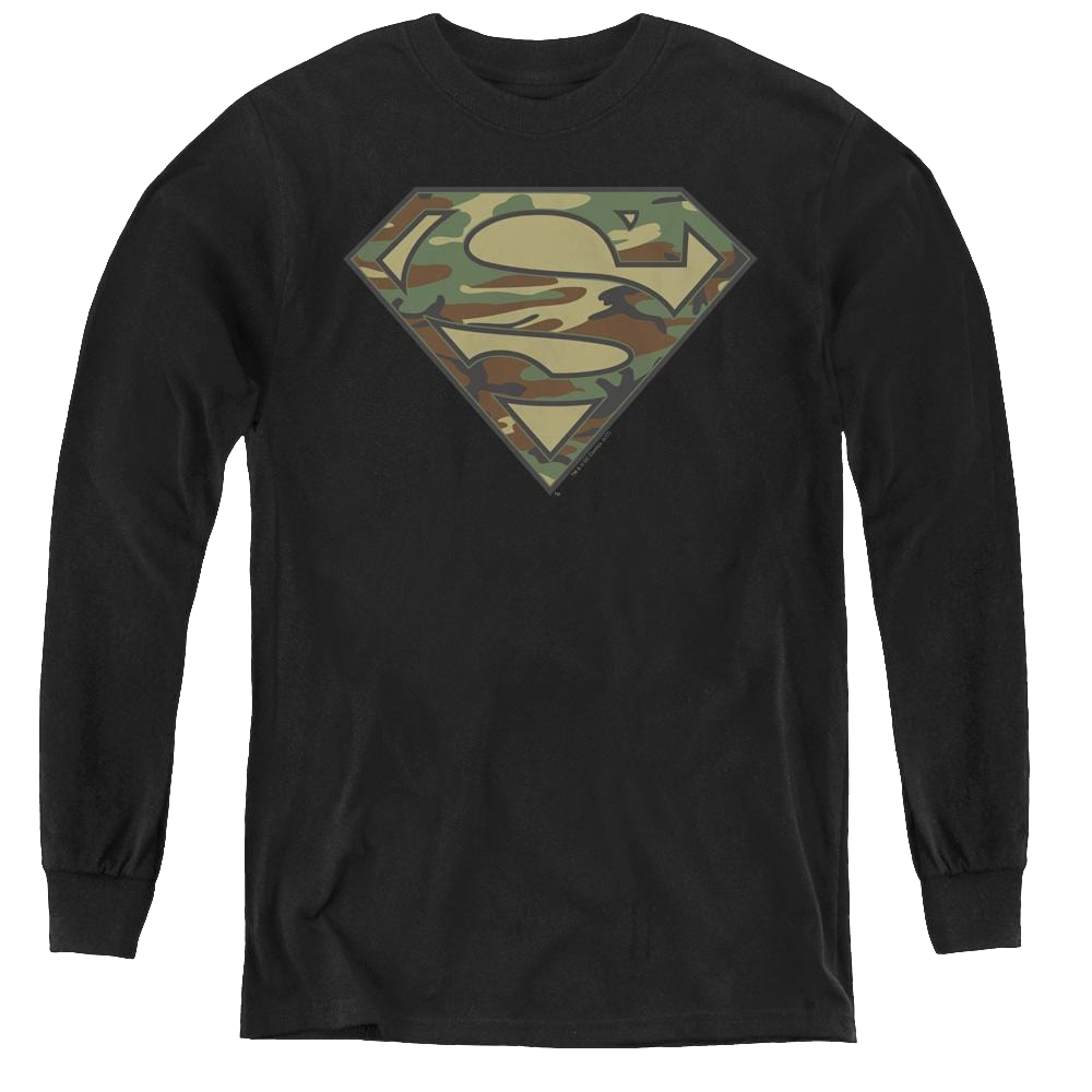 Superman Camo Logo - Youth Long Sleeve T-Shirt Youth Long Sleeve T-Shirt Superman   