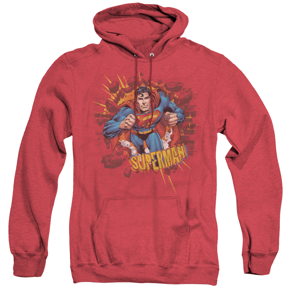 Superman Sorry About The Wall - Heather Pullover Hoodie Heather Pullover Hoodie Superman   