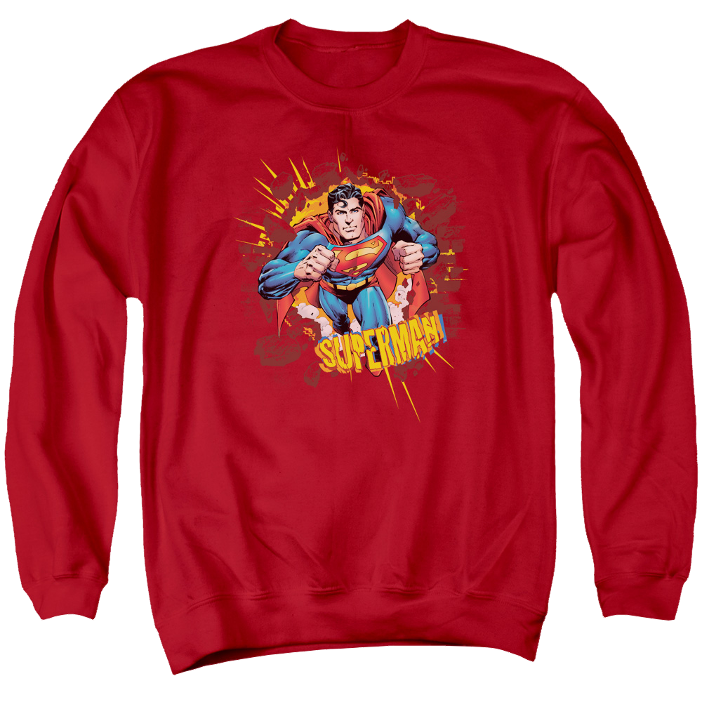 Superman Sorry About The Wall - Men's Crewneck Sweatshirt Men's Crewneck Sweatshirt Superman   
