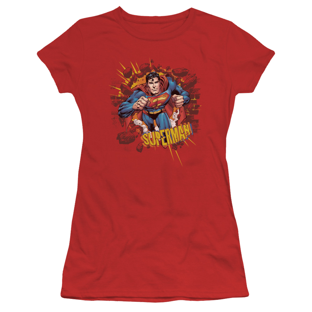 Superman Sorry About The Wall - Juniors T-Shirt Juniors T-Shirt Superman   