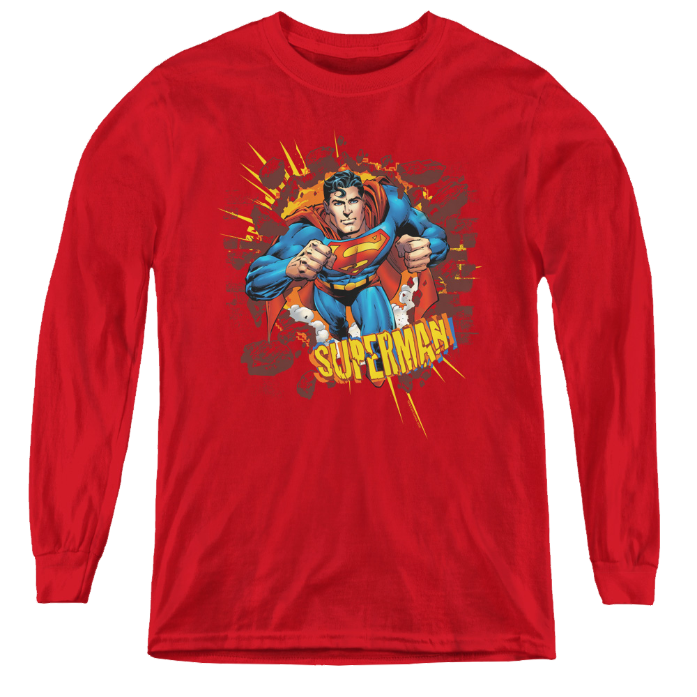 Superman Sorry About The Wall - Youth Long Sleeve T-Shirt Youth Long Sleeve T-Shirt Superman   
