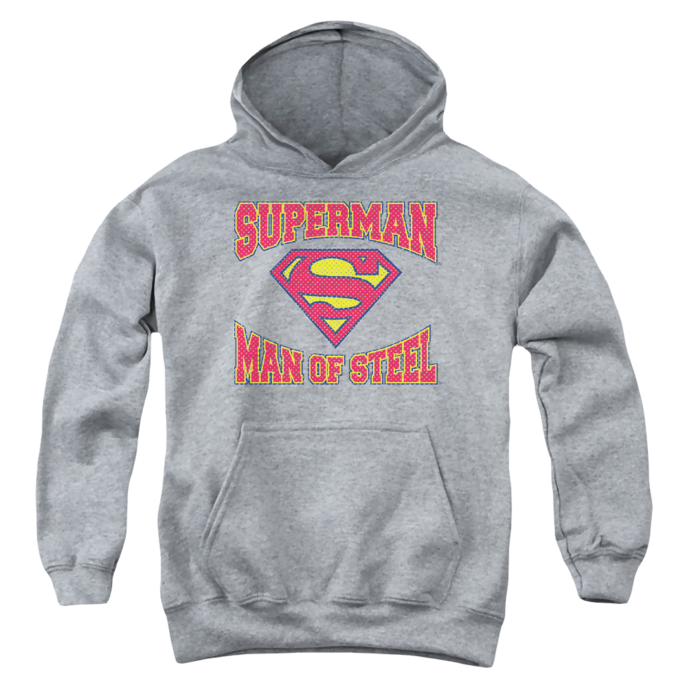 Superman Man Of Steel Jersey - Youth Hoodie Youth Hoodie (Ages 8-12) Superman   