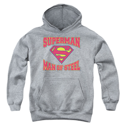 Superman Man Of Steel Jersey - Youth Hoodie Youth Hoodie (Ages 8-12) Superman   