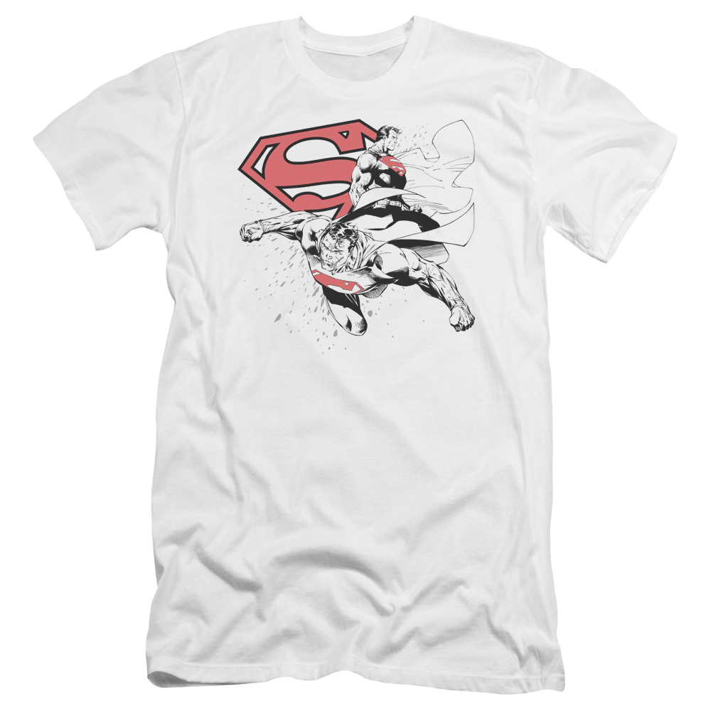 Superman Double The Power - Men's Premium Slim Fit T-Shirt Men's Premium Slim Fit T-Shirt Superman   
