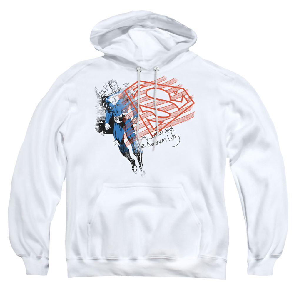 Superman Super American Flag - Pullover Hoodie Pullover Hoodie Superman   