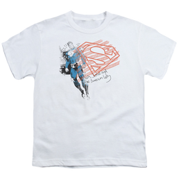 Superman Super American Flag - Youth T-Shirt Youth T-Shirt (Ages 8-12) Superman   