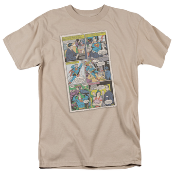 Sand men's regular fit t-shirt with Superman Vintage Comic graphic
