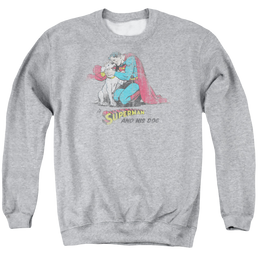 Superman And His Dog - Men's Crewneck Sweatshirt Men's Crewneck Sweatshirt Superman   