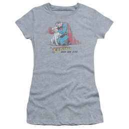 Superman And His Dog - Juniors T-Shirt Juniors T-Shirt Superman   