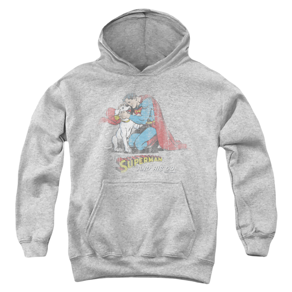 Superman And His Dog - Youth Hoodie Youth Hoodie (Ages 8-12) Superman   