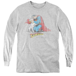 Superman And His Dog - Youth Long Sleeve T-Shirt Youth Long Sleeve T-Shirt Superman   