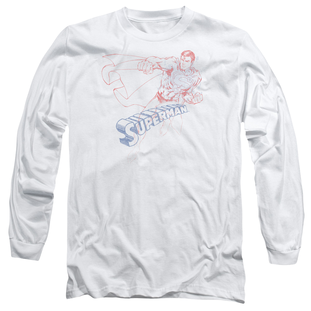 Superman Sketch - Men's Long Sleeve T-Shirt Men's Long Sleeve T-Shirt Superman   