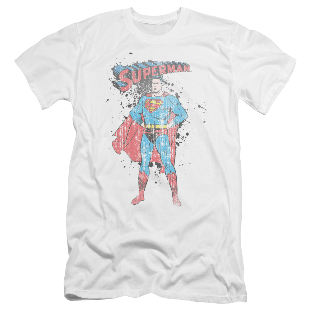 Superman Vintage Ink Splatter - Men's Premium Slim Fit T-Shirt Men's Premium Slim Fit T-Shirt Superman   