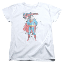 Superman Vintage Ink Splatter - Women's T-Shirt Women's T-Shirt Superman   