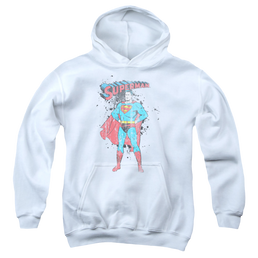 Superman Vintage Ink Splatter - Youth Hoodie Youth Hoodie (Ages 8-12) Superman   