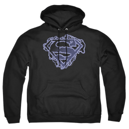 Superman Electric Supes Shield - Pullover Hoodie Pullover Hoodie Superman   