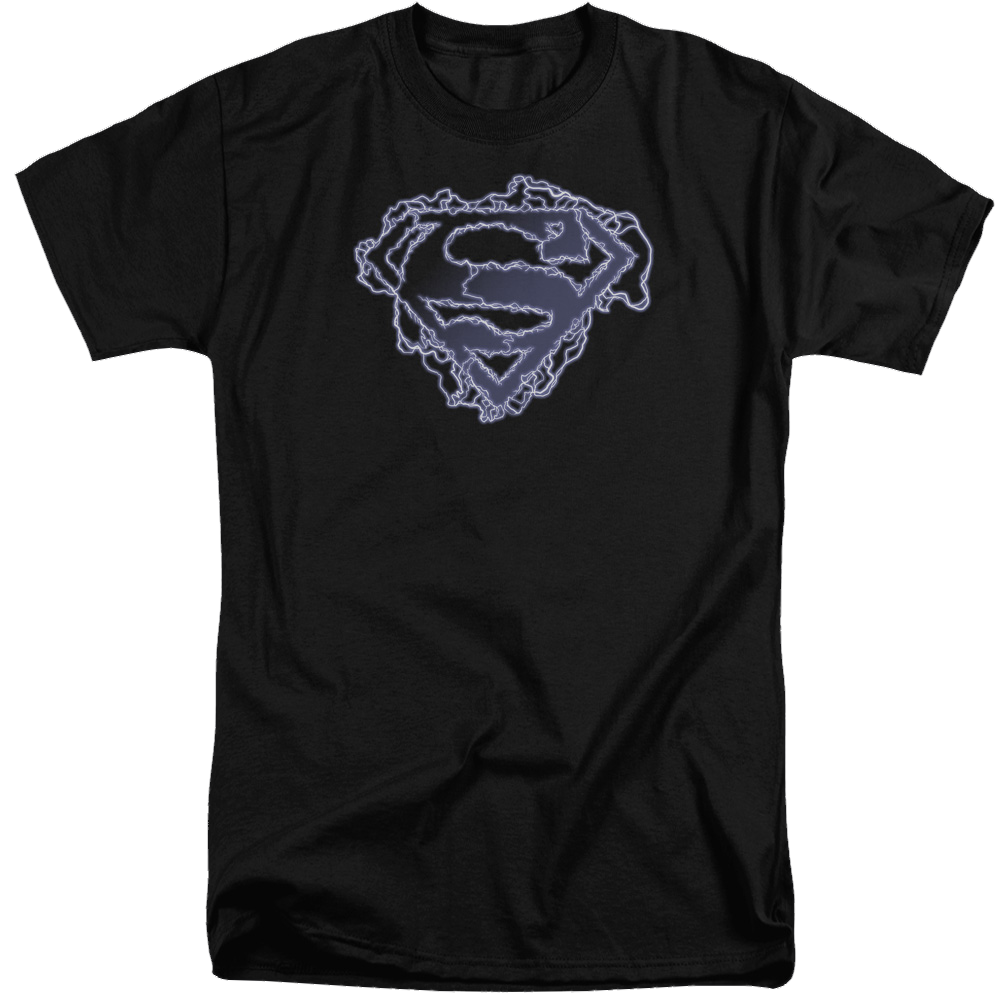 Superman Electric Supes Shield - Men's Tall Fit T-Shirt Men's Tall Fit T-Shirt Superman   