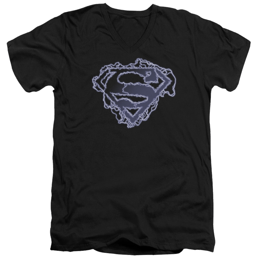 Superman Electric Supes Shield - Men's V-Neck T-Shirt Men's V-Neck T-Shirt Superman   