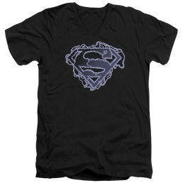 Superman Electric Supes Shield - Men's V-Neck T-Shirt Men's V-Neck T-Shirt Superman   
