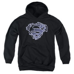 Superman Electric Supes Shield - Youth Hoodie Youth Hoodie (Ages 8-12) Superman   
