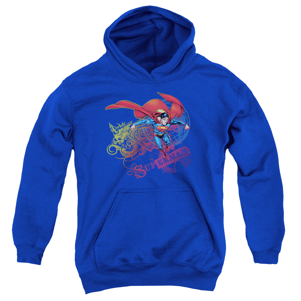 Superman Cool Word Supes - Youth Hoodie Youth Hoodie (Ages 8-12) Superman   
