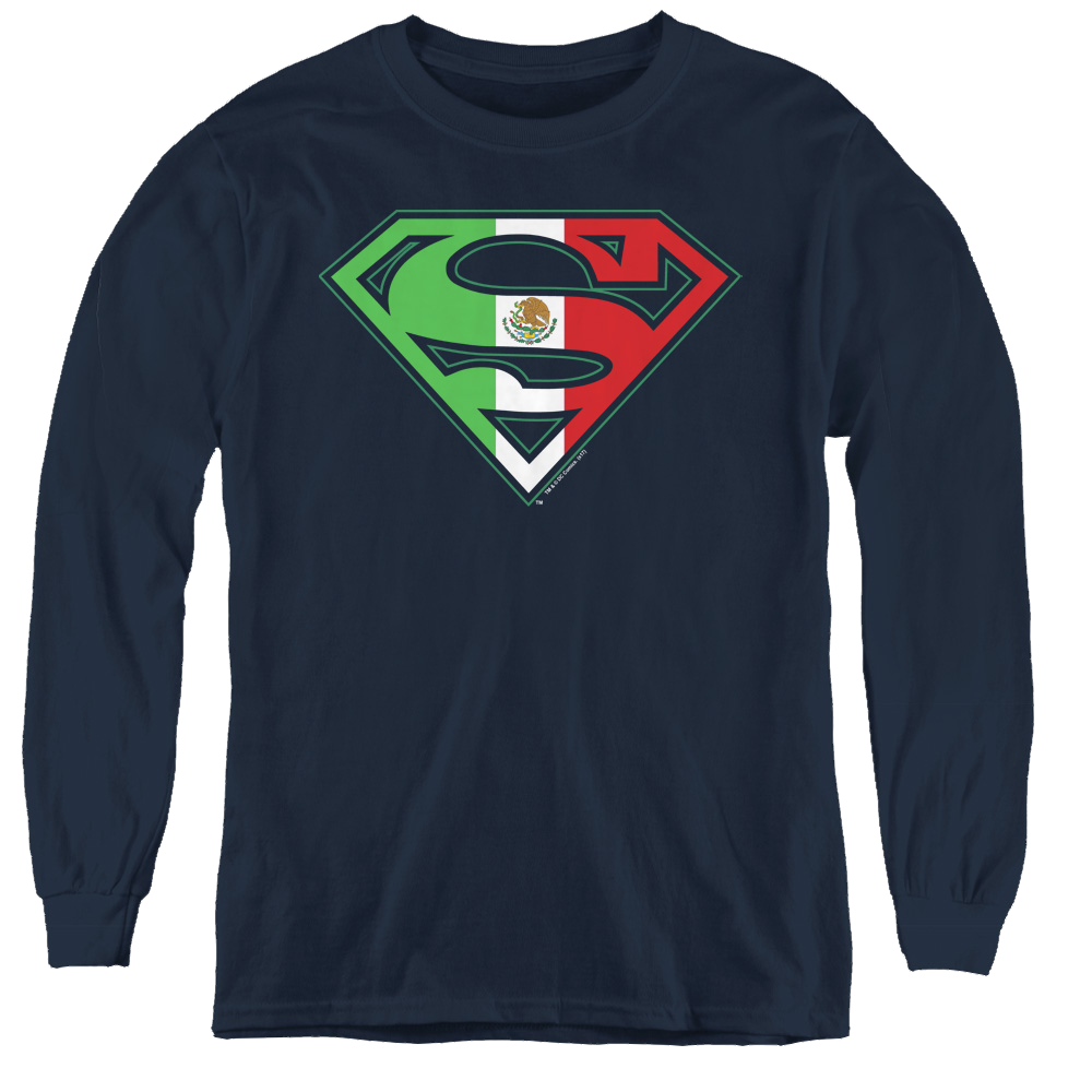 Superman Mexican Shield - Youth Long Sleeve T-Shirt Youth Long Sleeve T-Shirt Superman   