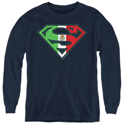 Superman Mexican Shield - Youth Long Sleeve T-Shirt Youth Long Sleeve T-Shirt Superman   