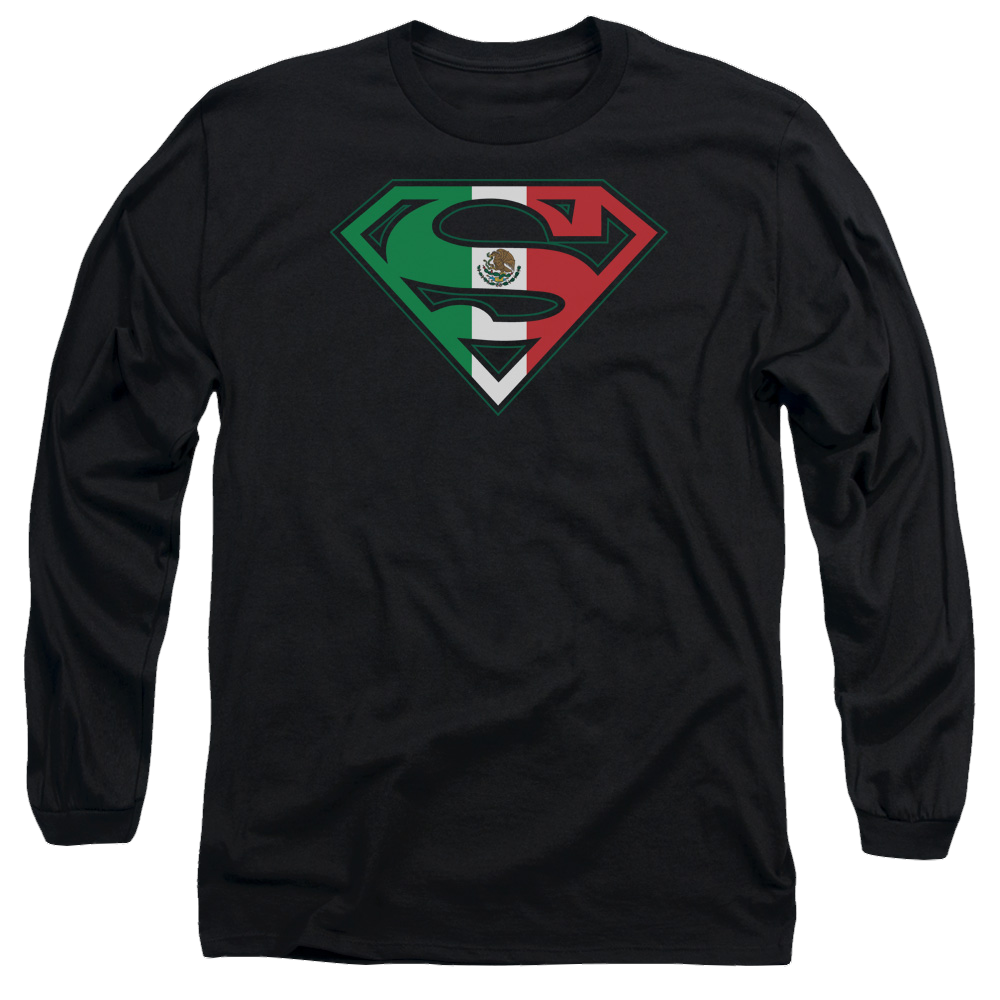Superman Mexican Flag Shield - Men's Long Sleeve T-Shirt Men's Long Sleeve T-Shirt Superman   