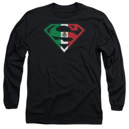 Superman Mexican Flag Shield - Men's Long Sleeve T-Shirt Men's Long Sleeve T-Shirt Superman   