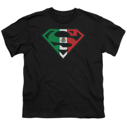 Superman Mexican Flag Shield - Youth T-Shirt Youth T-Shirt (Ages 8-12) Superman   