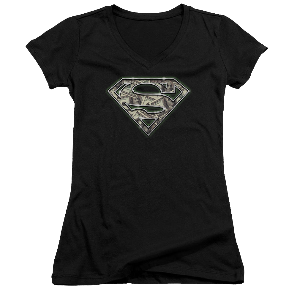 Superman All About The Benjamins - Juniors V-Neck T-Shirt Juniors V-Neck T-Shirt Superman   