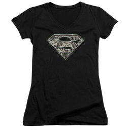 Superman All About The Benjamins - Juniors V-Neck T-Shirt Juniors V-Neck T-Shirt Superman   