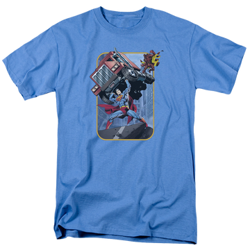 Carolina blue men's regular fit t-shirt with Superman Pick Up My Truck graphic