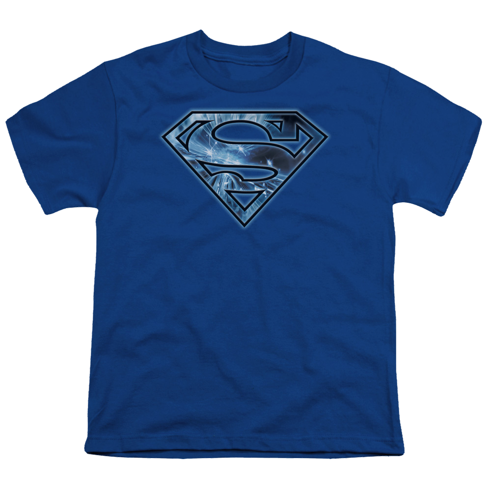 Superman On Ice Shield - Youth T-Shirt Youth T-Shirt (Ages 8-12) Superman   