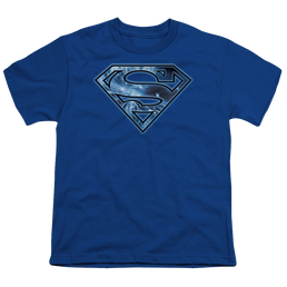Superman On Ice Shield - Youth T-Shirt Youth T-Shirt (Ages 8-12) Superman   
