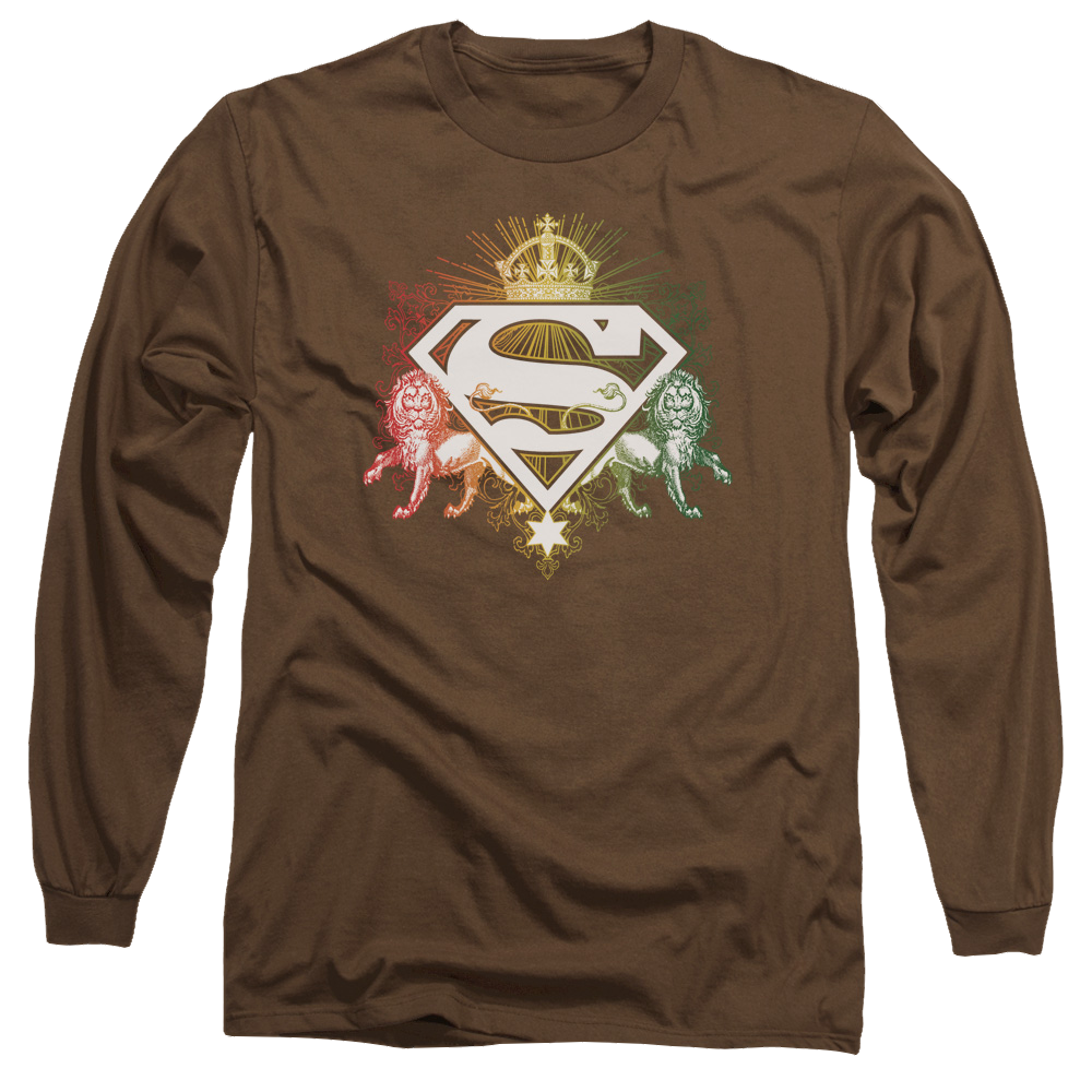 Superman Ornate Lion Shield - Men's Long Sleeve T-Shirt Men's Long Sleeve T-Shirt Superman   