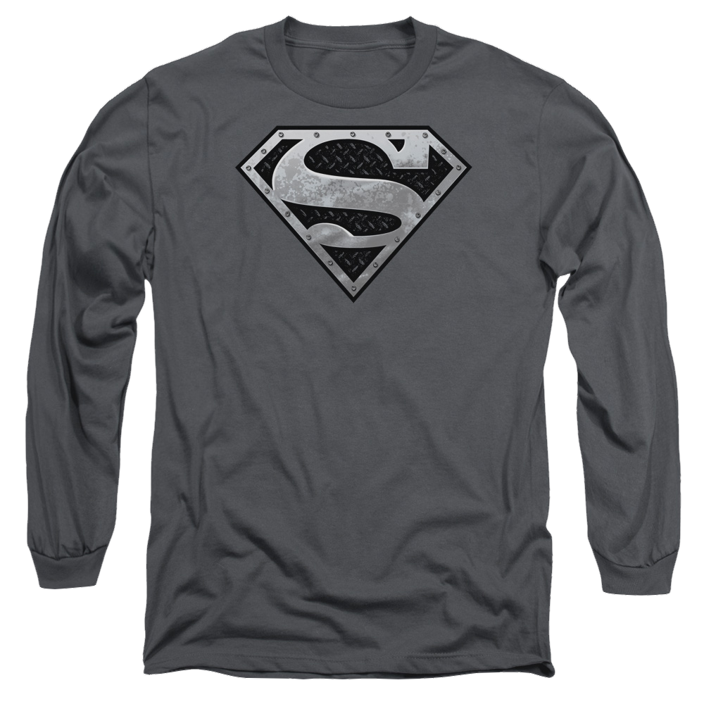 Superman Super Metallic Shield - Men's Long Sleeve T-Shirt Men's Long Sleeve T-Shirt Superman   