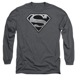 Superman Super Metallic Shield - Men's Long Sleeve T-Shirt Men's Long Sleeve T-Shirt Superman   