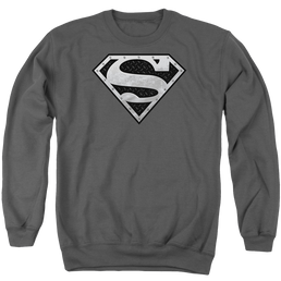 Superman Super Metallic Shield - Men's Crewneck Sweatshirt Men's Crewneck Sweatshirt Superman   