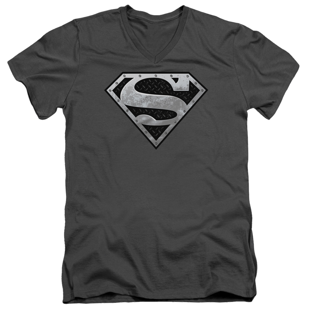 Superman Super Metallic Shield - Men's V-Neck T-Shirt Men's V-Neck T-Shirt Superman   