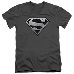 Superman Super Metallic Shield - Men's V-Neck T-Shirt Men's V-Neck T-Shirt Superman   