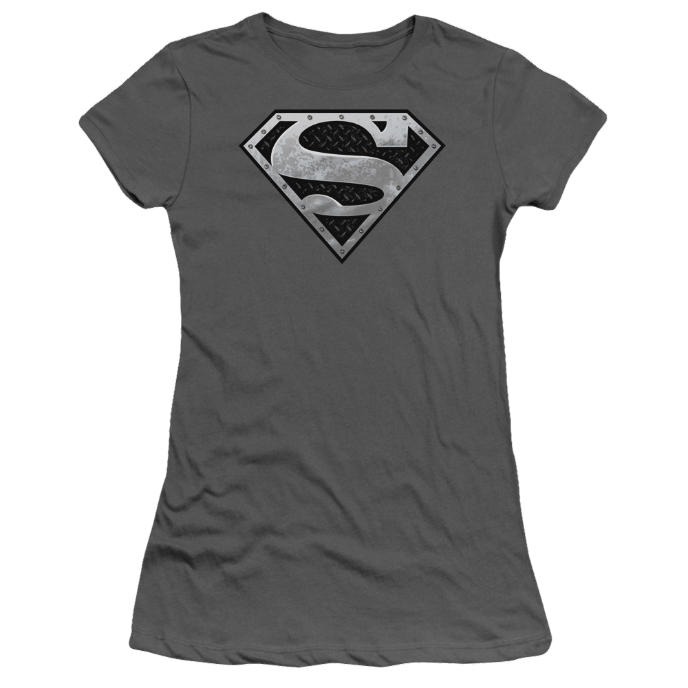 Superman Super Metallic Shield - Juniors T-Shirt Juniors T-Shirt Superman   