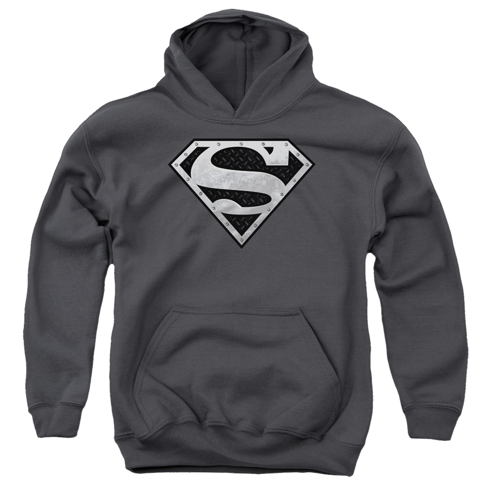 Superman Super Metallic Shield - Youth Hoodie Youth Hoodie (Ages 8-12) Superman   