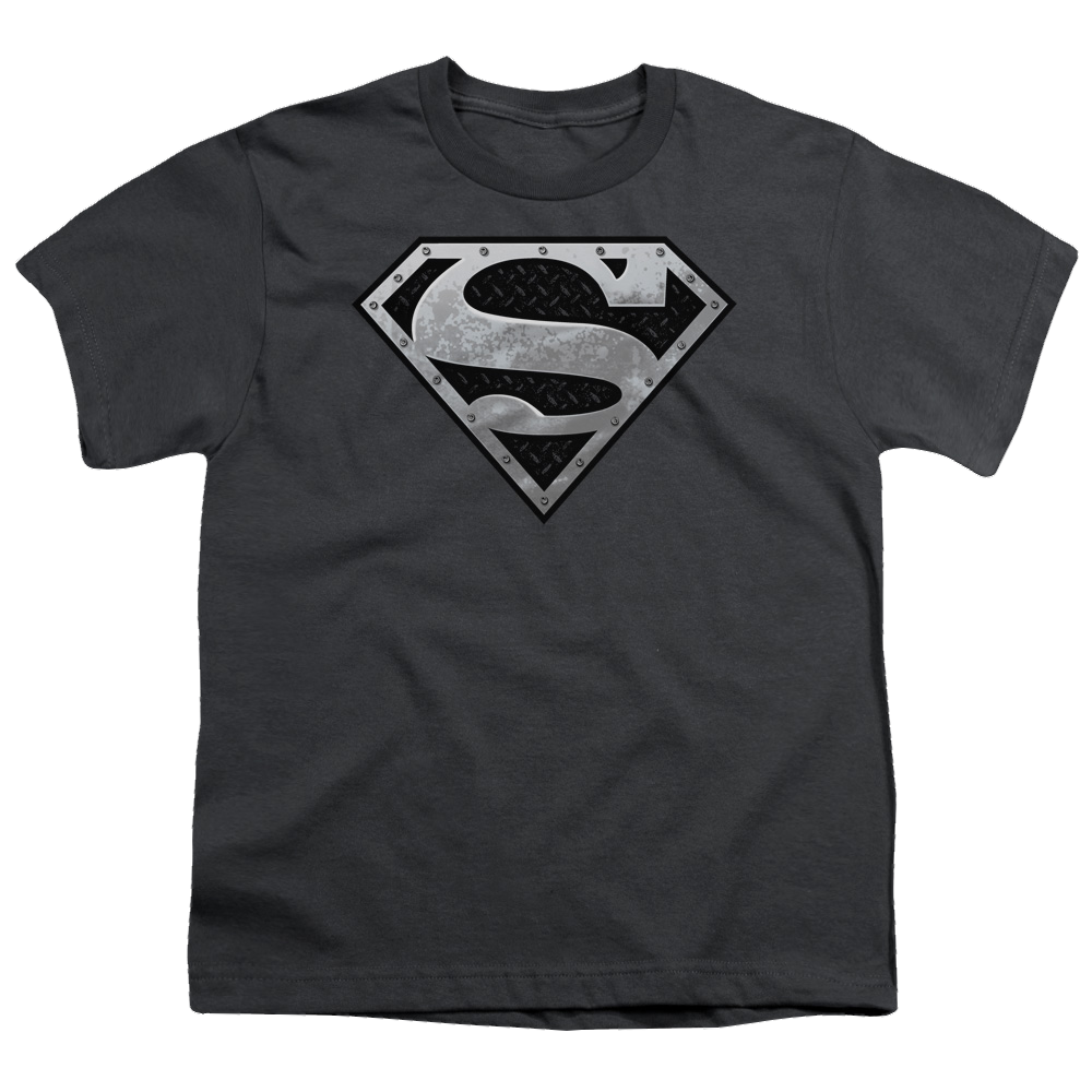 Superman Super Metallic Shield - Youth T-Shirt Youth T-Shirt (Ages 8-12) Superman   