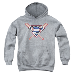 Superman Crossed Bats - Youth Hoodie Youth Hoodie (Ages 8-12) Superman   