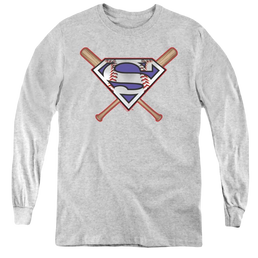 Superman Crossed Bats - Youth Long Sleeve T-Shirt Youth Long Sleeve T-Shirt Superman   