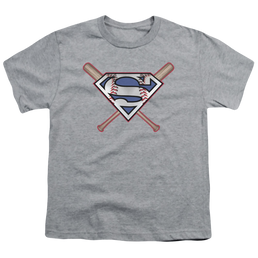Superman Crossed Bats - Youth T-Shirt Youth T-Shirt (Ages 8-12) Superman   