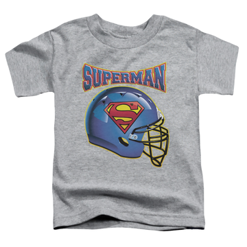 Athletic heather kid's t-shirt for ages 4 to 7 with Superman Helmet graphic