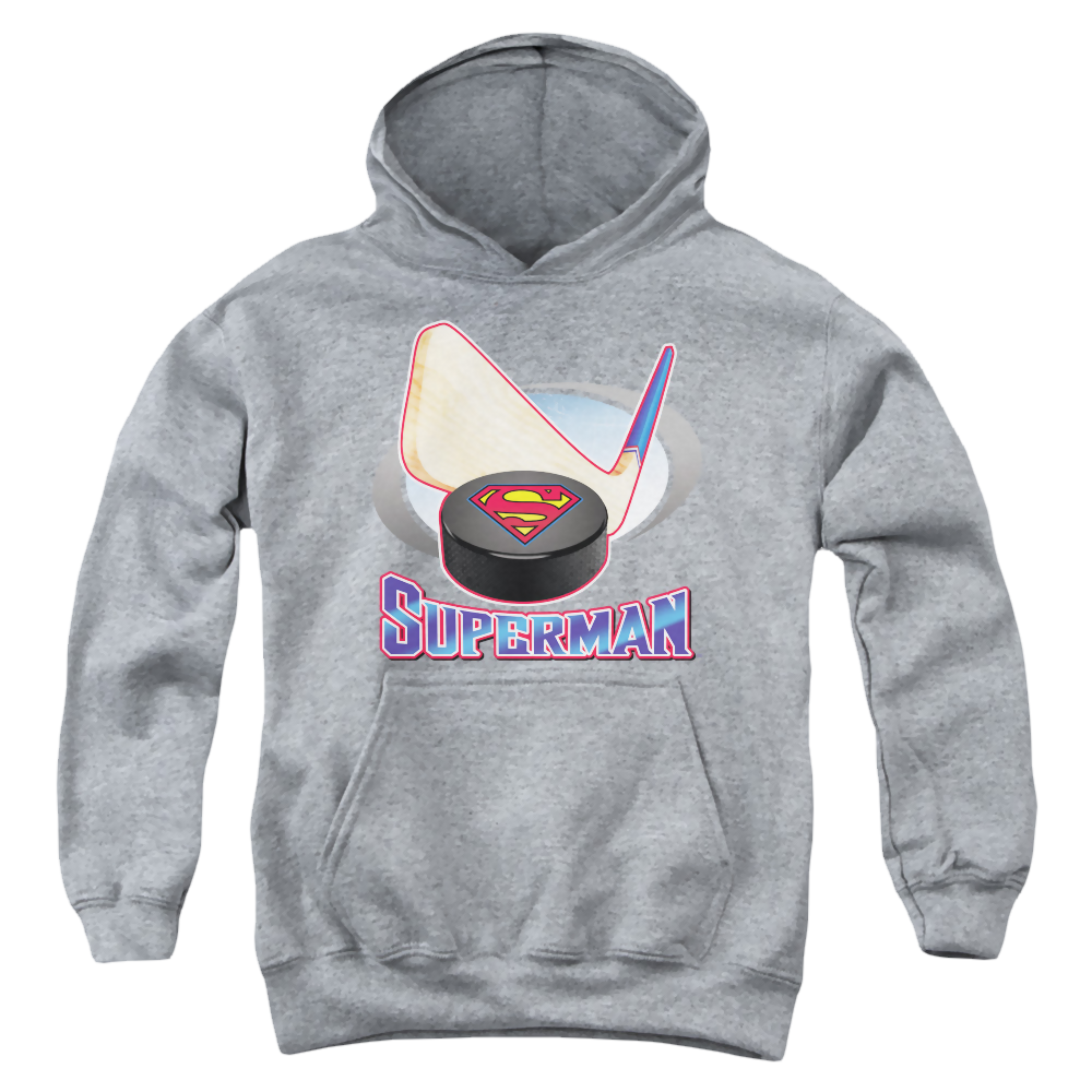 Superman Hockey Stick - Youth Hoodie Youth Hoodie (Ages 8-12) Superman   