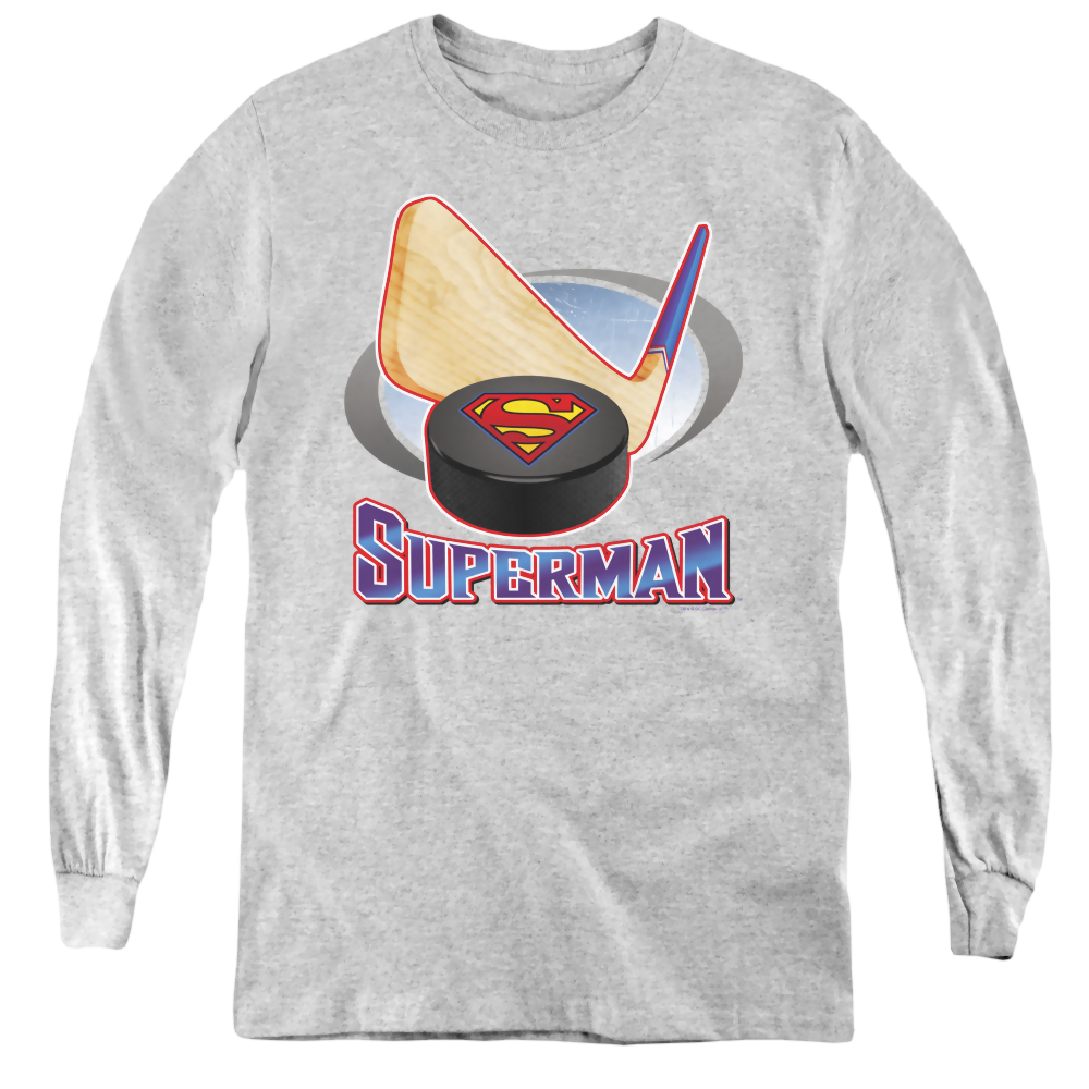 Superman Hockey Stick - Youth Long Sleeve T-Shirt Youth Long Sleeve T-Shirt Superman   
